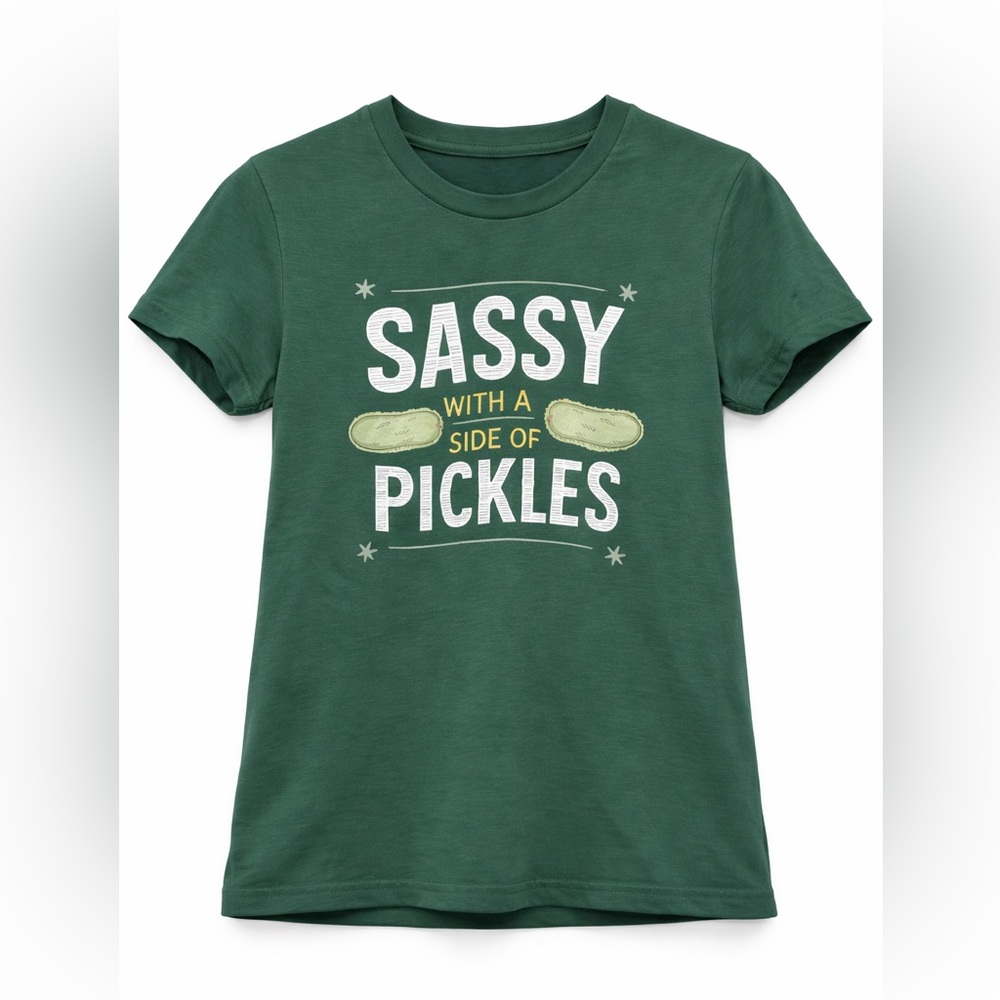 Sassy With a Side of Pickles Graphic Tee - Green small 🥒💚